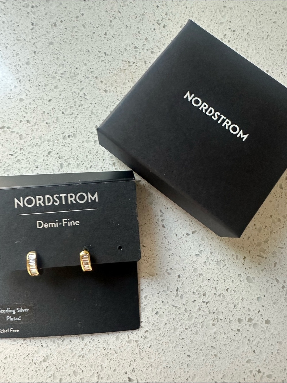 Nordstrom Gold Baguette Huggie Earrings